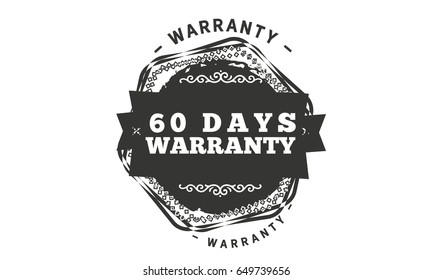 60 days warranty icon vector vintage grunge guarantee background
