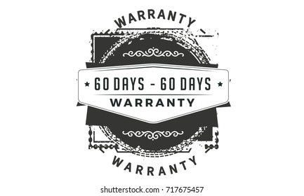 60 days warranty icon vintage rubber stamp guarantee