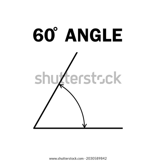 60 Degree Angle Geometric Mathematical Sixty Stock Vector Royalty Free