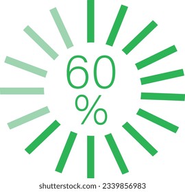 60% digital percent loading circle suitable for digital ui and ux designs