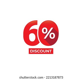 60% Discount Coupon. Sale tags set vector badges template. Sale offer price sign. Special offer symbol. Discount promotion. Discount badge shape. Vector illustration design