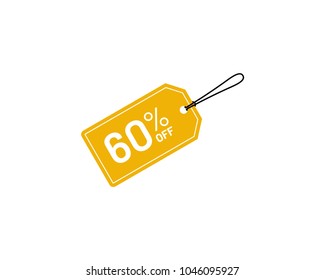 60% Discount Hang Tag Vector Design Template