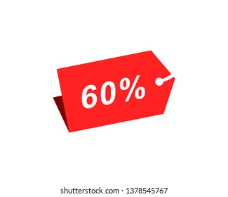 60% Discount Hang Tag Vector Template