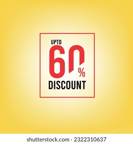 Iconos de descuento del 60%, vector de descuento del 60%, hasta un 60% de descuento