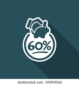 60% Discount label icon