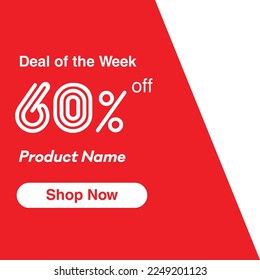 60% discount page, shop now page, deal of the week page