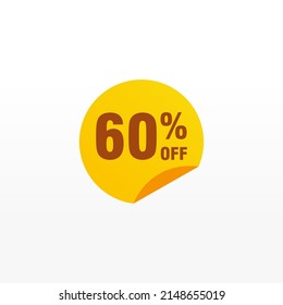 60 descuento, distintivos de vectores de venta para etiquetas, , pegatinas, banners, etiquetas, etiquetas, etiquetas web, nueva oferta. Banner de signo de origami de descuento
