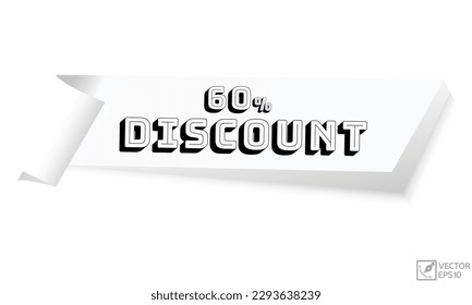 60% Discount Vector banner ribbon design