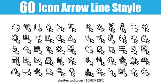 60 Icon Arrow Line Style for any purposes website mobile app presentation