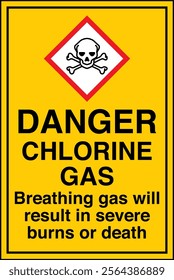 60 ISO 7010 GHS Chemicals Label and Hazard CAUTION Chlorine Gas Breathing Gas Will Result in Severe Burns or Death Vertical.eps
