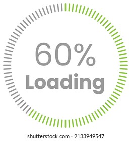 60% Loading. 60% circle diagrams Infographics vector, 60 Percentage ready to use for web design ux-ui