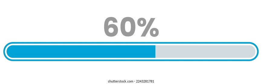 60% Loading. 60% progress bar Infographics vector, 60 Percentage ready to use for web design ux-ui
