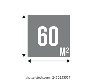 60 m. Vector 60 metros cuadrados de construcción, área de concepto y espacio de trabajo