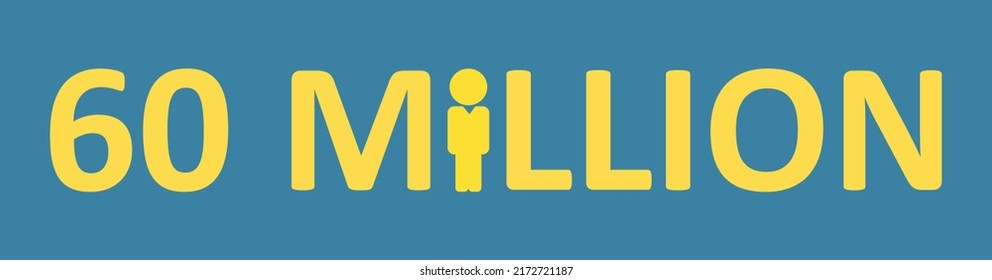 60 million people text graphic element Illustration template design