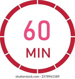 60 minutes timer red design vector eps 10