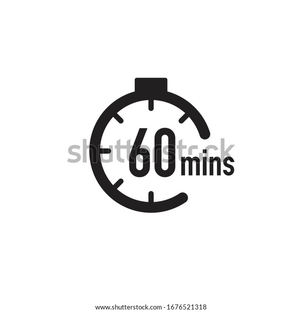 60 minutes timer, stopwatch or countdown
icon. Time measure. Chronometr icon. Stock Vector illustration
isolated on white
background.