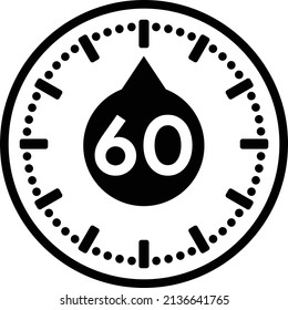 60 Minutes timers Clocks, Timer 60 mins icon, countdown icon. Time measure.