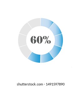 60% Modern Circle Progress Bar, Percentage Vectors Icon Illustration Stock Vector - can change color