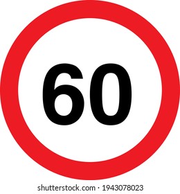 
Schild mit rotem und schwarzem Schild mit einer Länge von 60 mph