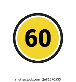 60 número ícone vetor símbolo de design ou ilustração