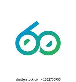 60 number logo template vector icon design