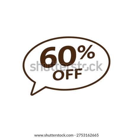 60% off bubble vector
Vector percentage discount sale on a white background