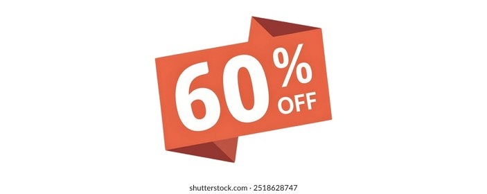 60% OFF creative banner,minimalistic flat vector illustration,,plain background