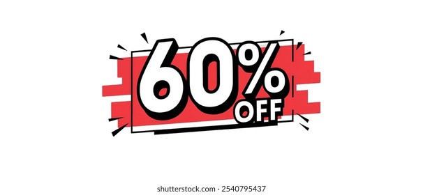 60% OFF Anuncio creativo, Ilustración vectorial plana minimalista, fondo liso