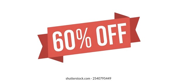 60% OFF creative banner,minimalistic flat vector illustration,,plain background