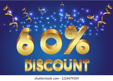 60% off discount promotion sale,  sale promo marketing.