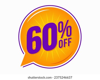 60% Off Discount Vector Icon Transparent background