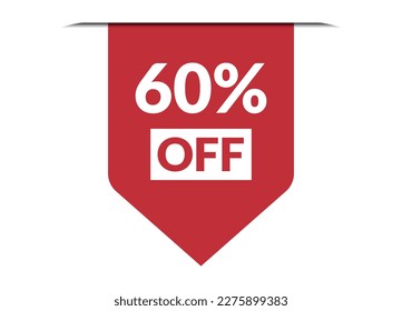 60% off red banner design vector illustration