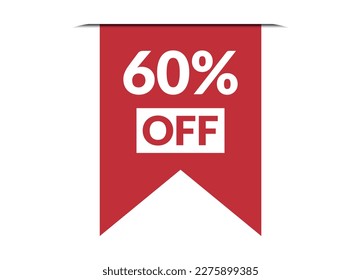 60% off red banner design vector illustration