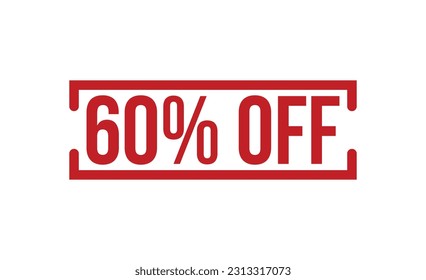 60% Off Red Rubber Stamp vector design.