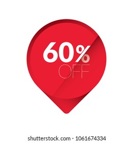 % 60 off red sticker