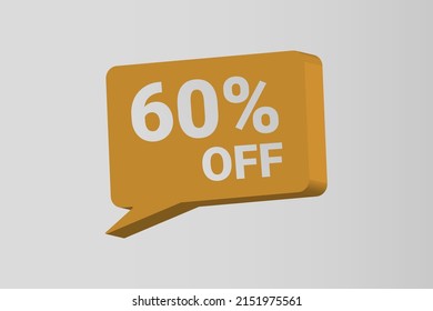 60% off sale 3d text box vector design element