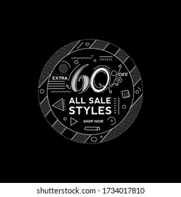 60% off  Sale Discount Banner Template Promotion Big sale special offer. end of season special offer banner. vector illustration.