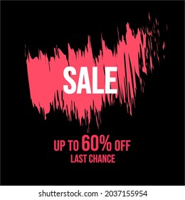 60% OFF Sale up last chance (Promotional poster design vector illustration)