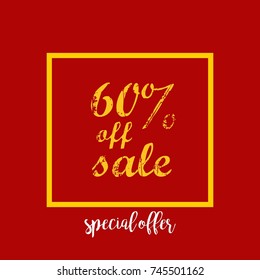 60% off sale vector special offer discount banner and promotion background 