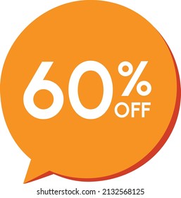 60% off (sixty percent) - orange ballon discount