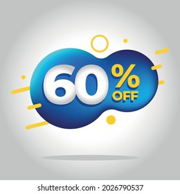 60 OFF Vector de promoción de etiquetas