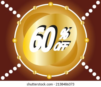 60% off. vector gold centuron for special promotion in stores	
