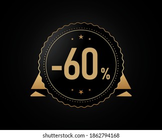 60 percent discount Badge design, 60% OFF Special Discount Offer