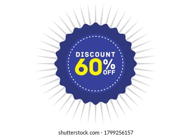 60 percent discount blue color,sticker sale, tage shop