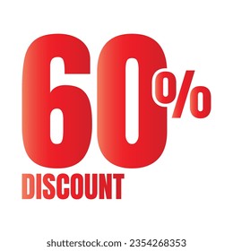 60 percent discount deal icon, 60% special offer discount vector, 60 percent sale price reduction offer, Friday shopping sale discount percentage design