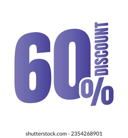 ícono de precio de descuento del 60%, vector de descuento de oferta especial del 60%, oferta de reducción de precio de venta del 60%, descuento de venta del viernes, porcentaje de diseño