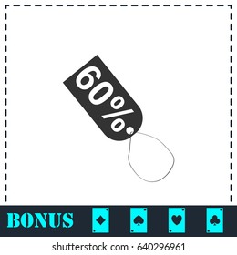 60 percent discount icon flat. Simple vector symbol and bonus icon