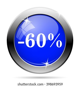 60 percent discount icon. Internet button on white background. EPS10 vector
