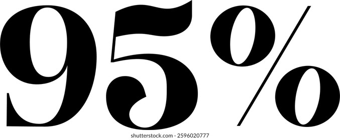 60 Percent Discount Offer Number Typography Style A1019