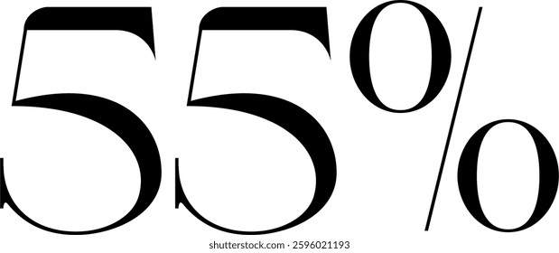 60 Percent Discount Offer Number Typography Style A0981